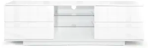 Homeology Avitus Premium High Gloss White with 4-White Drawers and 2 Shelves up to 65" LED/OLED/LCD TV Cabinet