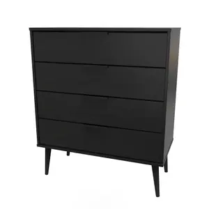 Hong Kong Ready assembled Matt black 4 Drawer Chest of drawers (H)885mm (W)765mm (D)415mm