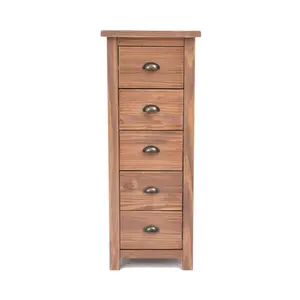 Padua 5 Drawer Narrow Chest of Drawers Brass Cup Handle