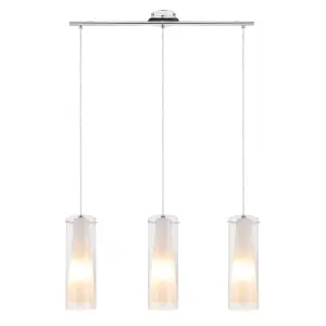 GoodHome Dimonika White Chrome effect 3 Lamp Pendant ceiling light, (Dia)110mm