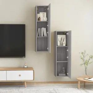 Berkfield Wall-mounted TV Cabinets 2 pcs Grey Sonoma 30.5x30x110 cm