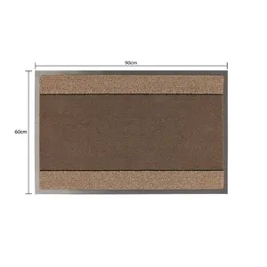 JVL Miracle Machine Washable Barrier Doormat 60x90cm Brown