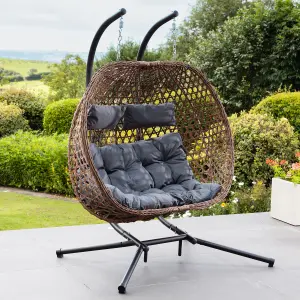 Garton Swinging Double Garden Seat - Dark Grey