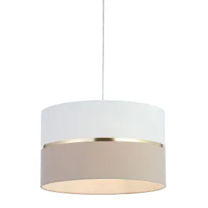 Inlight Isonoe Ivory & mocha Drum Light shade (D)40cm