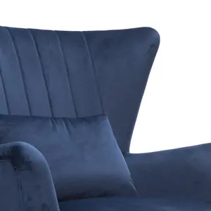 Velvet Blue Camila Accent Wingback Chair