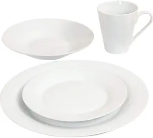 16pc Dinner Set Complete for Formal or Casual Dining - Includes Plates Bowls and Mugs - Dishwasher and Microwave Safe - Perfect