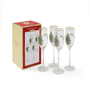 Christmas Tree Champagne Flutes (Set of 4)