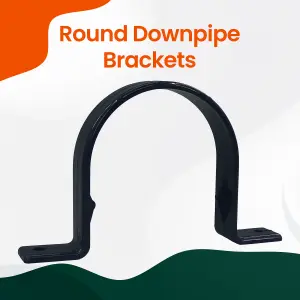 Round 68mm Downpipe Brackets UV Resistant Gutter Bracket Clips 112mm Gutter Brackets Pack of 4