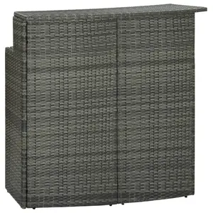 Berkfield Garden Bar Table Grey 120x55x110 cm Poly Rattan