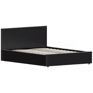 Vida Designs Lisbon Black 4ft6 Double Ottoman Faux Leather Bed Frame