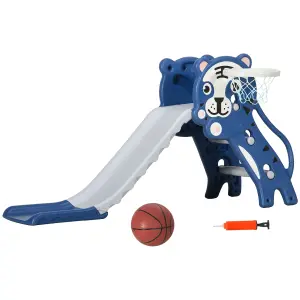 AIYAPLAY Kids Slide with Basketball Hoop, Basketball, for 18-36 Months, Blue