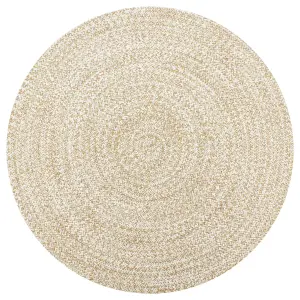 Berkfield Handmade Rug Jute White and Natural 120 cm