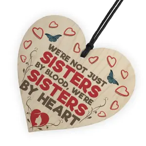 Red Ocean Not Sisters By Blood Sisters By Heart Hanging Plaque Heart Gift