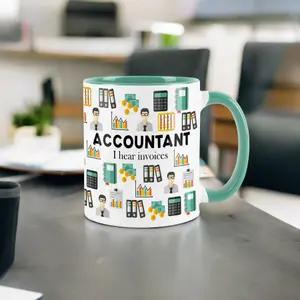 Accountant Mug - Humourous Trades Funny Novelty Gift - Tea/Coffee Hot Drinks Turquoise Ceramic Cup Present for Accountants