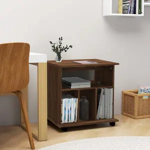 Berkfield Rolling Cabinet Brown Oak 60x45x60 cm Engineered Wood