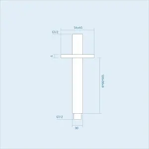 Nes Home 120mm Ceiling fixed rectangular chrome shower arm for shower head