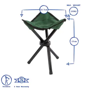 Redwood - Folding Canvas Camping Stool - Green