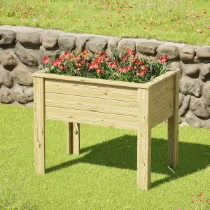 OutdoorGardens 1m Wooden Raised Deep Planter