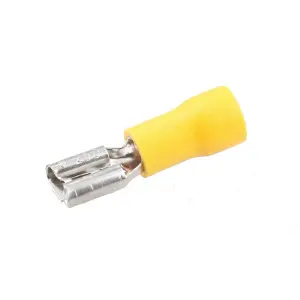 5mm Female Yellow Electrical Cable Wire Spade Terminals Crimp Connector 25pc