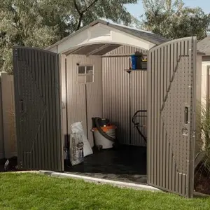 Lifetime 7 Ft. x 7 Ft. High-Density Polyethylene Outdoor Storage Shed with Steel-Reinforced Construction