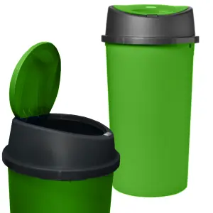 Green Kitchen Bin 45 Litre 45L Touch top Bin Colour Bin for Home Garden Office School Kitchen Bathroom Top Bin Portable Pedal Bin