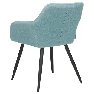 Set of 2 Dining Chairs CASMALIA Velvet Light Blue