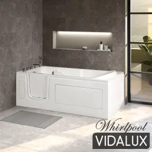 Vidalux WB408 Left Whirlpool Abberton Easy Access Walk-in Bath, White