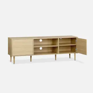 sweeek. 60cm wood-effect TV stand Mika Natural 160x40x56 cm