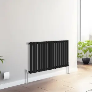 Right Radiators 600x1156 mm Horizontal Single Flat Panel Designer Radiator Black