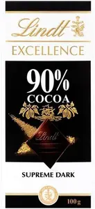 Lindt Excellence 90% Dark Supreme Chocolate Bar, 100G