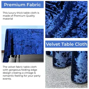 Diamond Velvet Square Tablecloth, Navy Blue , 54 Inch x 54 Inch