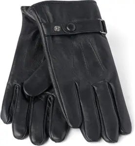 House Of Bruar Men's Full Leather Gloves - Black