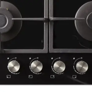 Cooke & Lewis CLGOGUIT4 59.3cm Gas Hob - Black