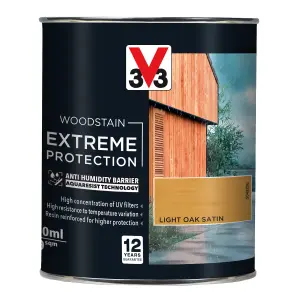 V33 Extreme protection Light Oak Satin Wood stain, 750ml