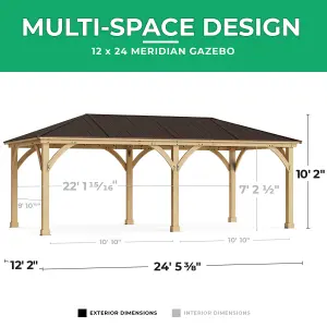 Meridian 12ft x 24ft Gazebo with Mesh Kit