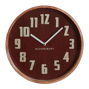 Interiors By Premier Red Grain Large Wall Clock, Easy To Read Design Of Clock For Indoor, Versatile And Functional Outdoor Clock