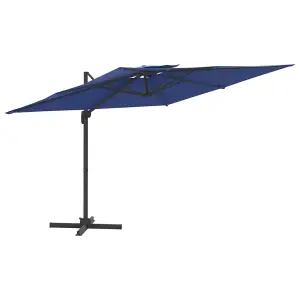 Berkfield Double Top Cantilever Garden Parasol Azure Blue 400x300 cm