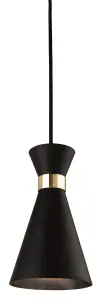 Luminosa Ohio 1 Light Ceiling Pendant Black, Brass, E27