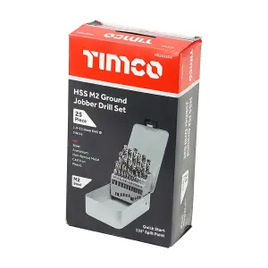 Timco - Ground Jobber Drills Set - HSS (Size 25pcs - 25 Pieces)