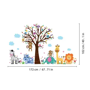 Walplus Nursery Room Wall Stickers Art Murals Decals - Happy London Zoo Kids Sticker PVC Multi