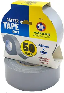 Set Of 2 Grey Gaffer Tape Duct Gaffer Strong Waterproof Cloth Multipurpose 48Mm X 50M