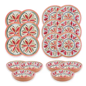 Purely Home Mediterranean 18 Piece Melamine Dinnerware Set