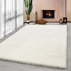 Luxurious Shaggy Rugs Soft Extra Thick Area Rugs Heavy 5cm Dense Pile for Living Room Bedroom Hallway (Cream, 60 x 110cm)