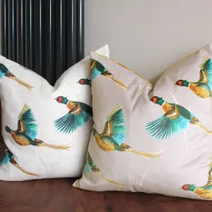 Evans Lichfield Country Flying Pheasants Flying Pheasants Feather Rich Cushion