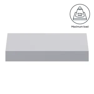 GoodHome Cusko Grey Rectangular Floating shelf (D)23.5cm