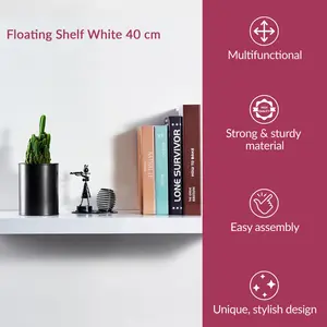 Balwinder Floating Shelf White / 3.8cm H x 40cm W x 23.5cm D