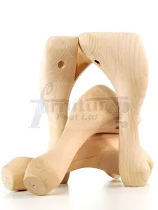 QUEEN ANNE WOODEN LEGS 250mm HIGH SET OF 4 RAW WOOD REPLACEMENT FURNITURE FEET   (Self Fixed)