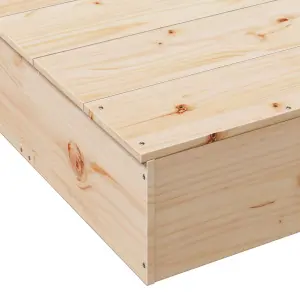 Berkfield Sandpit with Cover 111x111x19.5 cm Solid Wood Pine