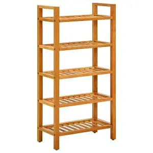 Berkfield Shoe Rack with 5 Shelves 50x27x100 cm Solid Oak Wood