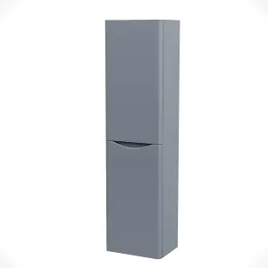 Nes Home Bathroom 1500mm Anthracite Wall Hung Furniture Tall Storage Cabinet Unit